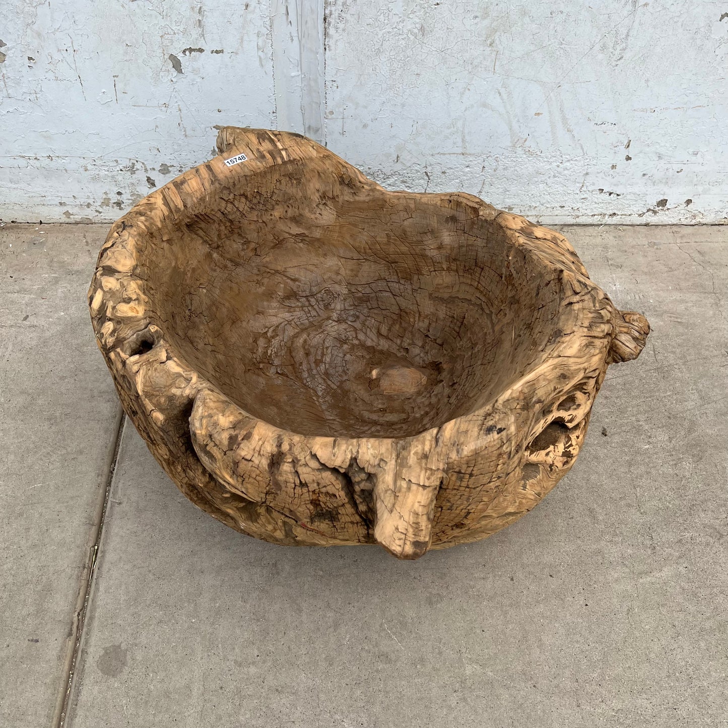 XXL Carved Wood Bowl/Planter