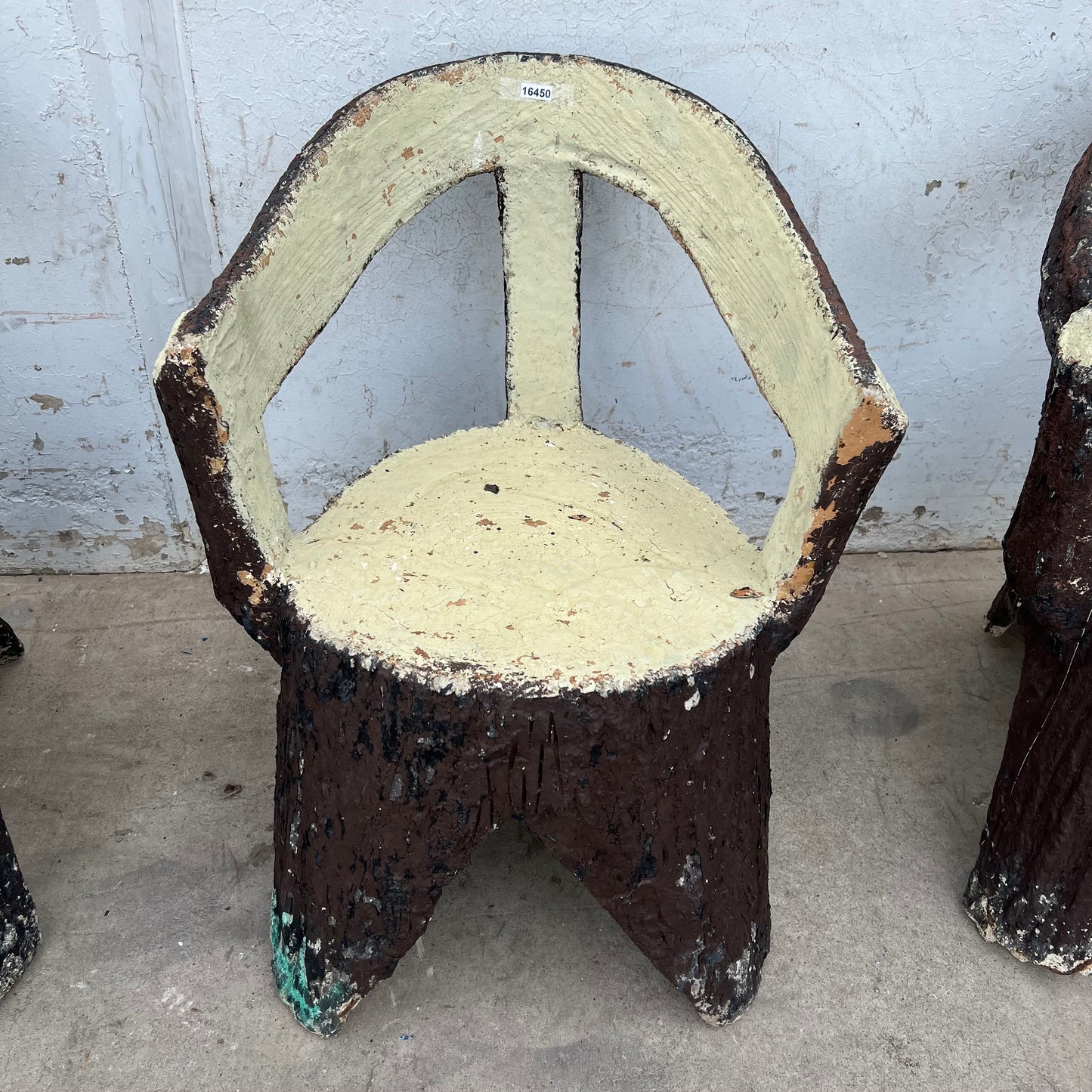 Set of 4 Painted Faux Bois Chairs