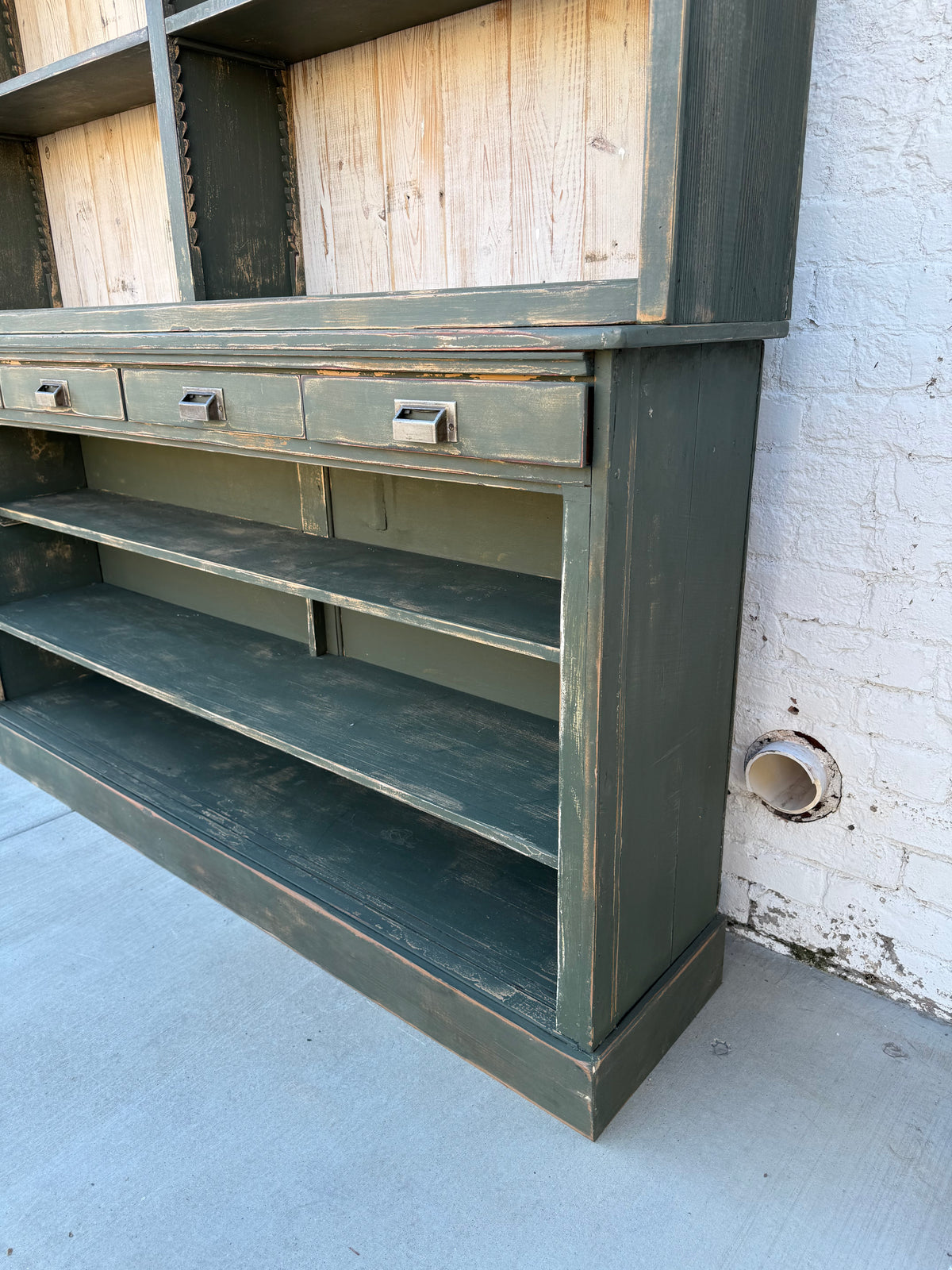 Vintage Green Apothecary / General Store Cabinet