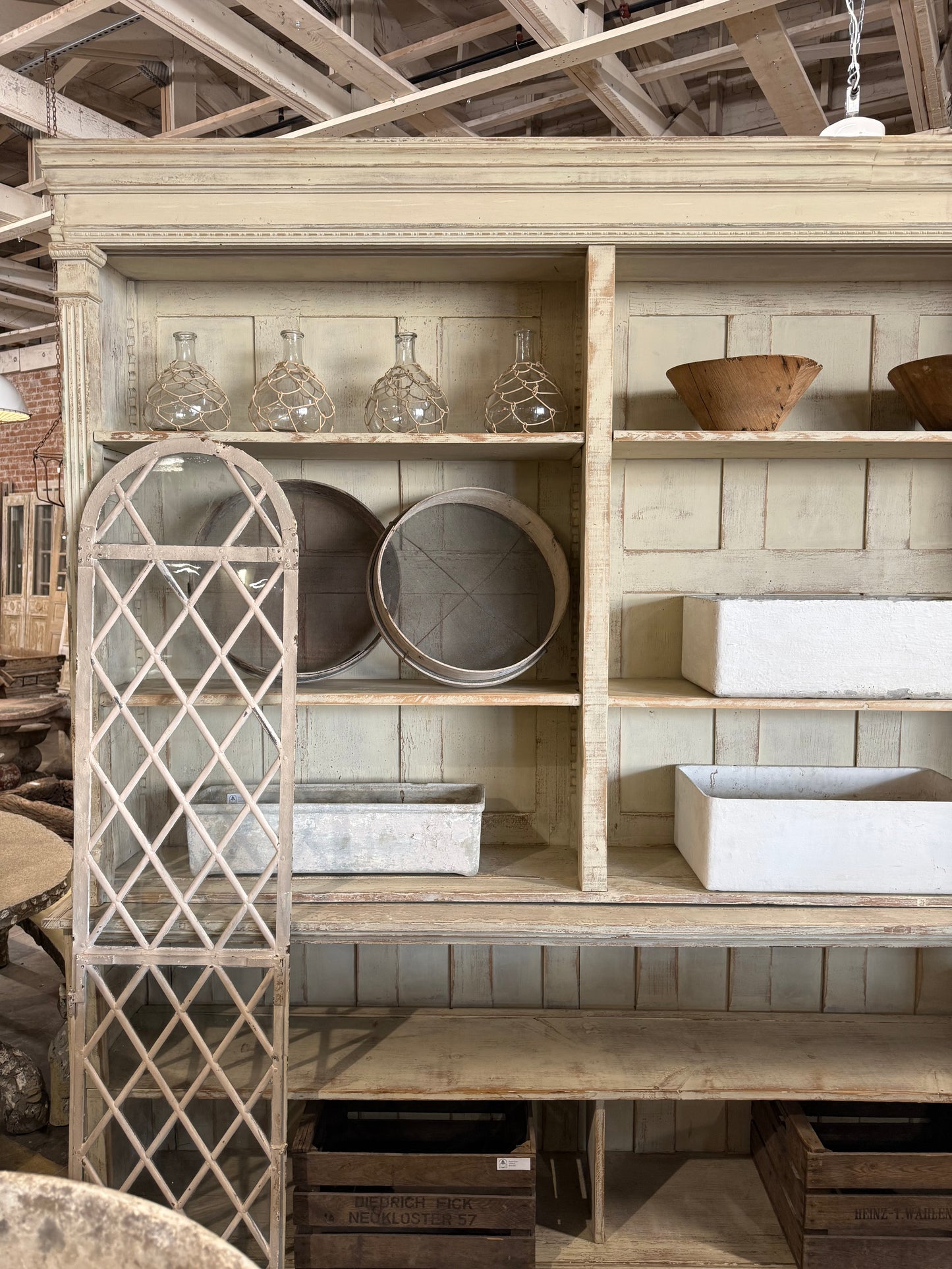 Painted 2-Piece Store Display Cabinet