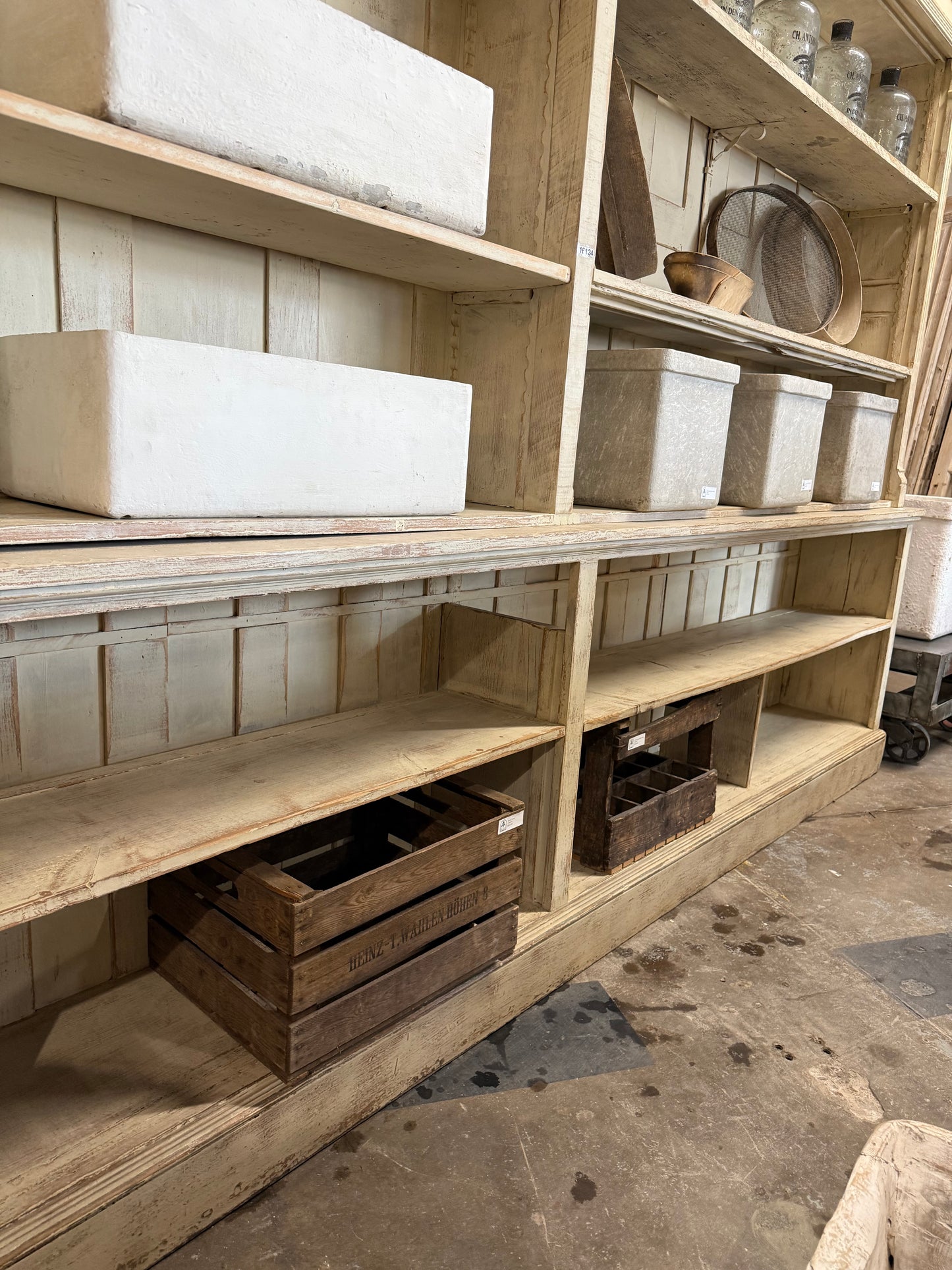 Painted 2-Piece Store Display Cabinet