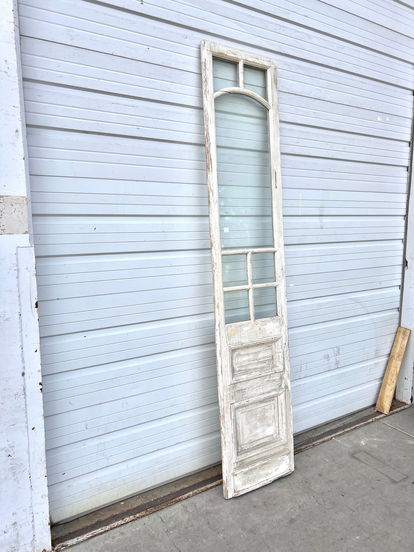 Single 2 Panel 7 Lite Washed Wood French Antique Door