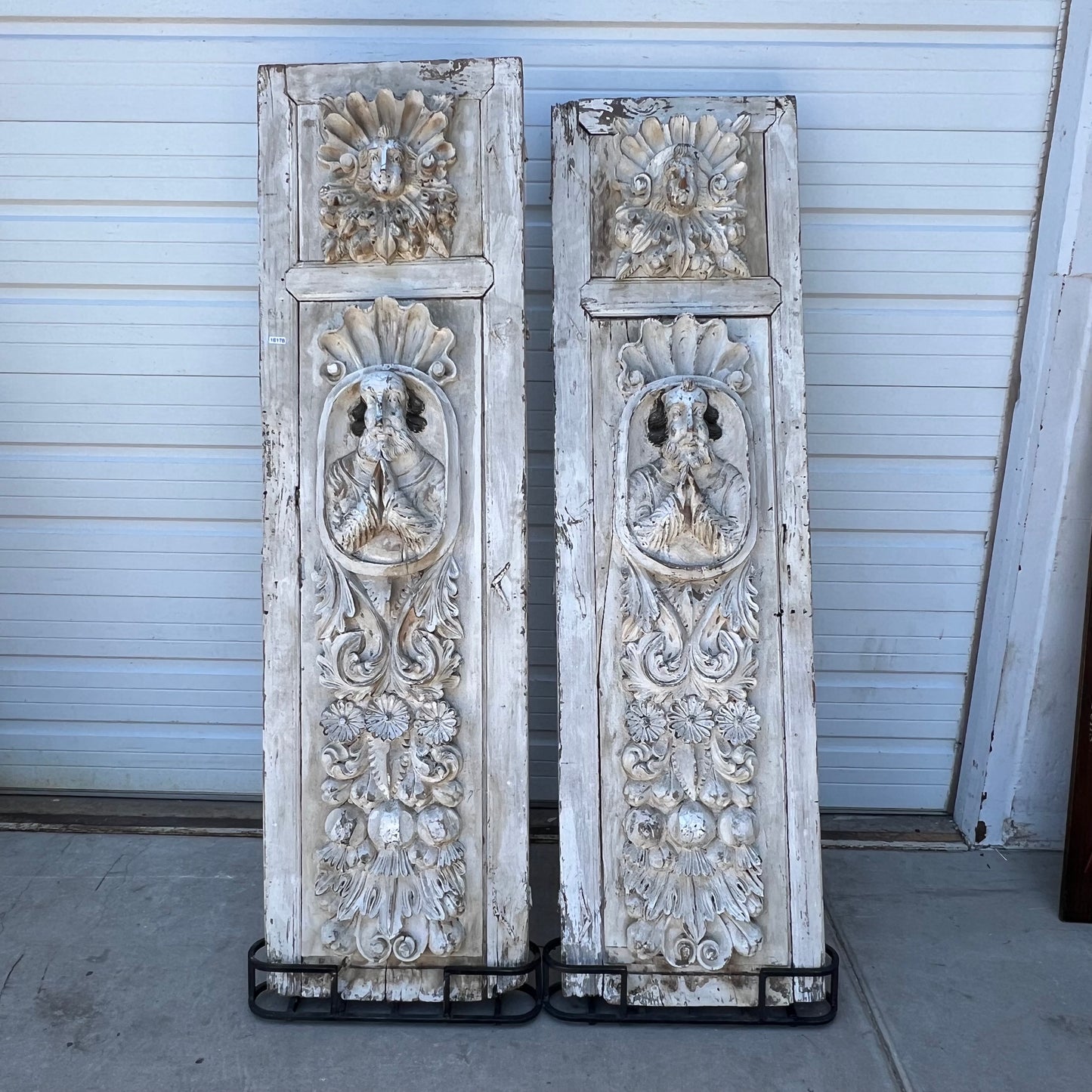 Pair of 18th C. Spanish Doors with Custom Stands