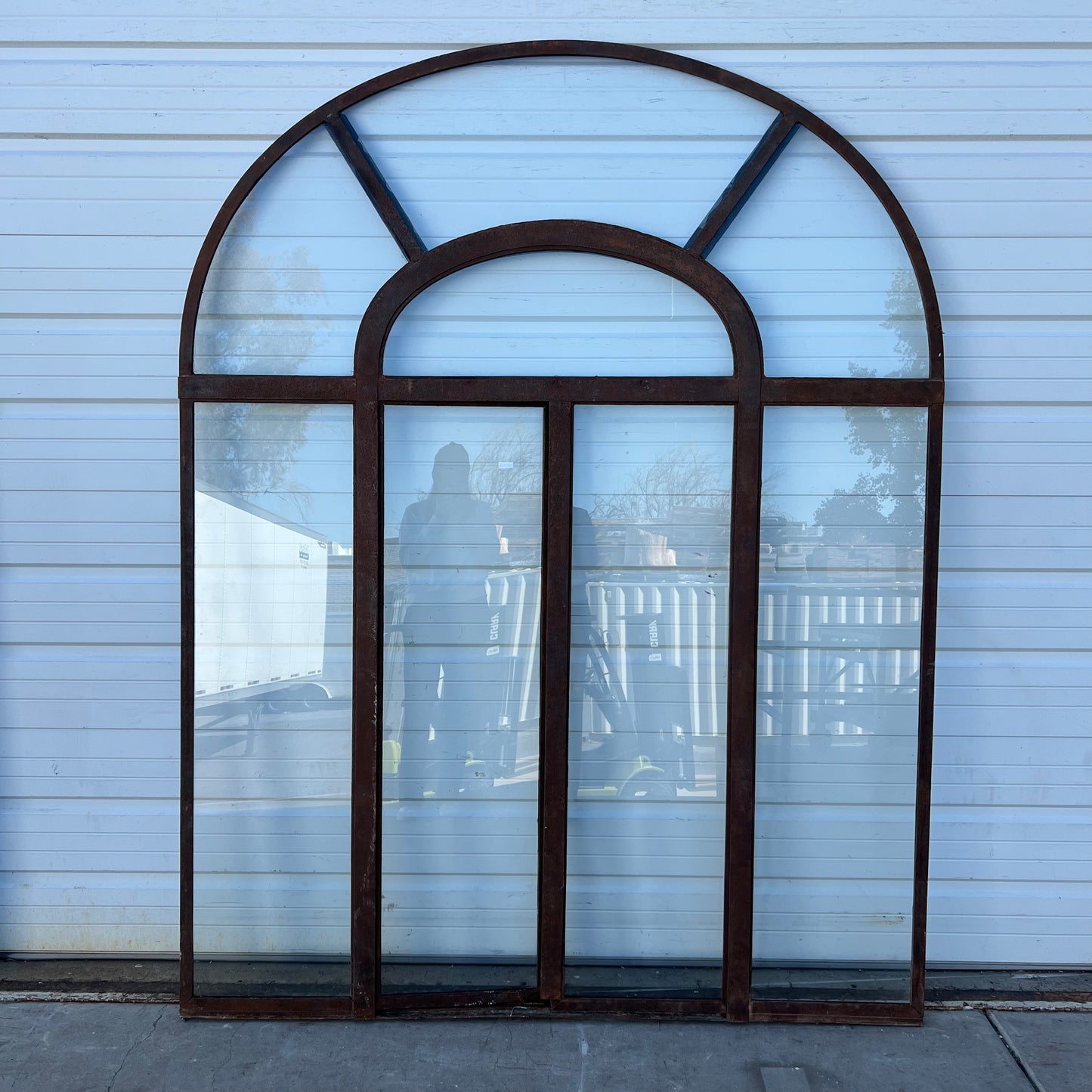Iron Arched Window w/8 Panes -