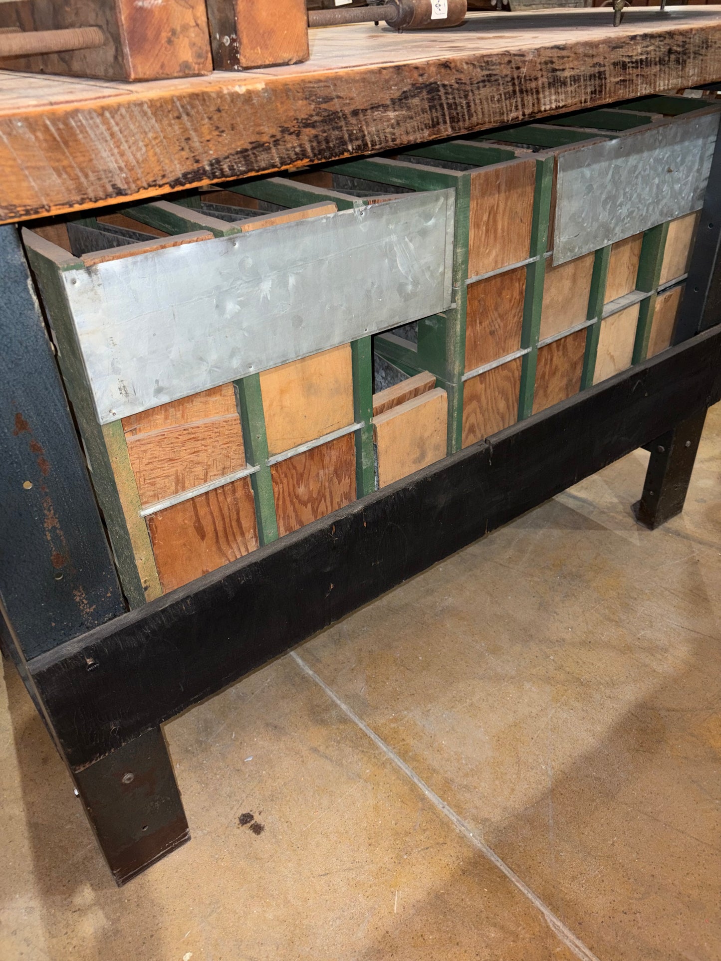 Industrial 28 Drawer Island Work Table