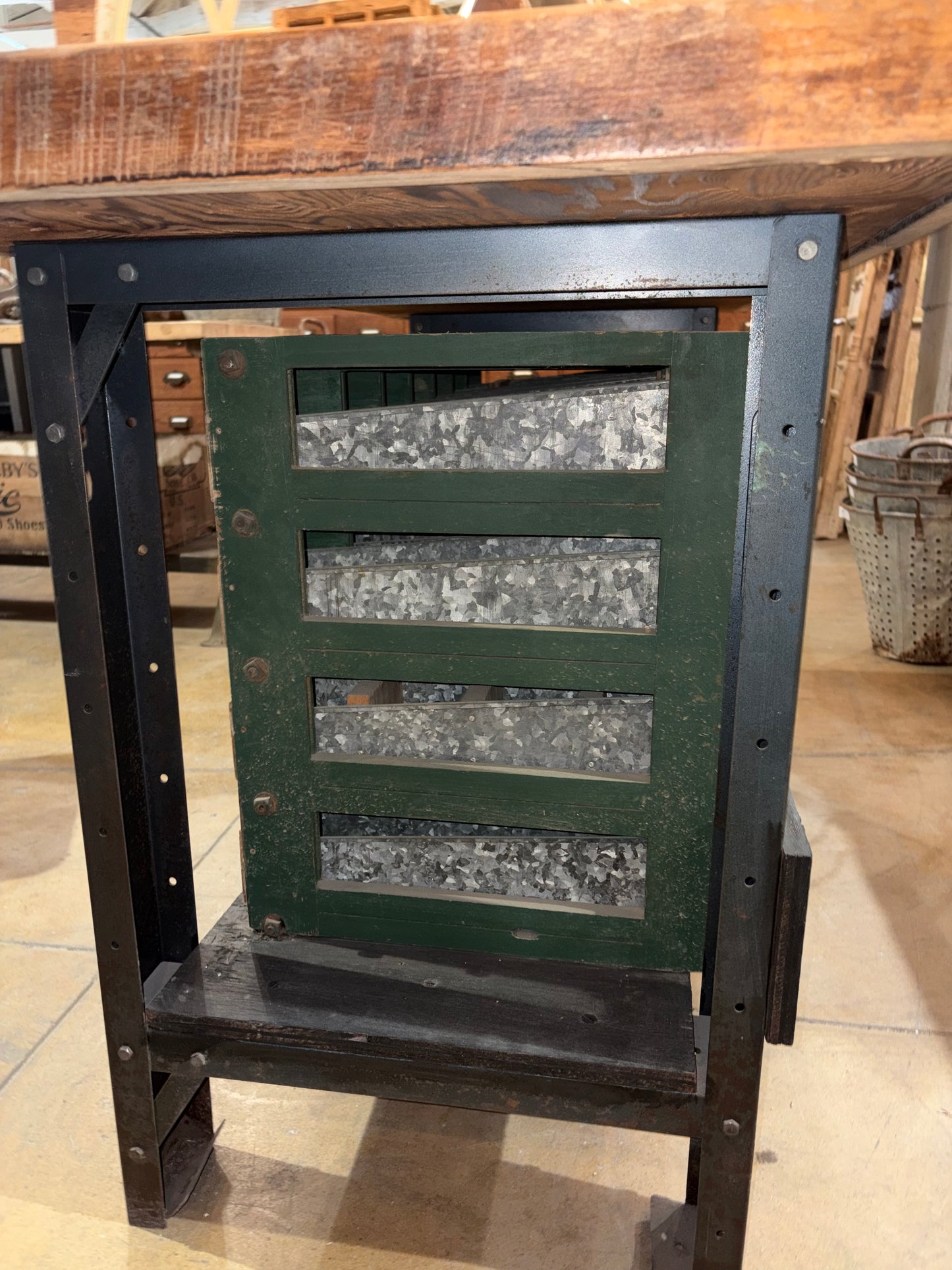 Industrial 28 Drawer Island Work Table