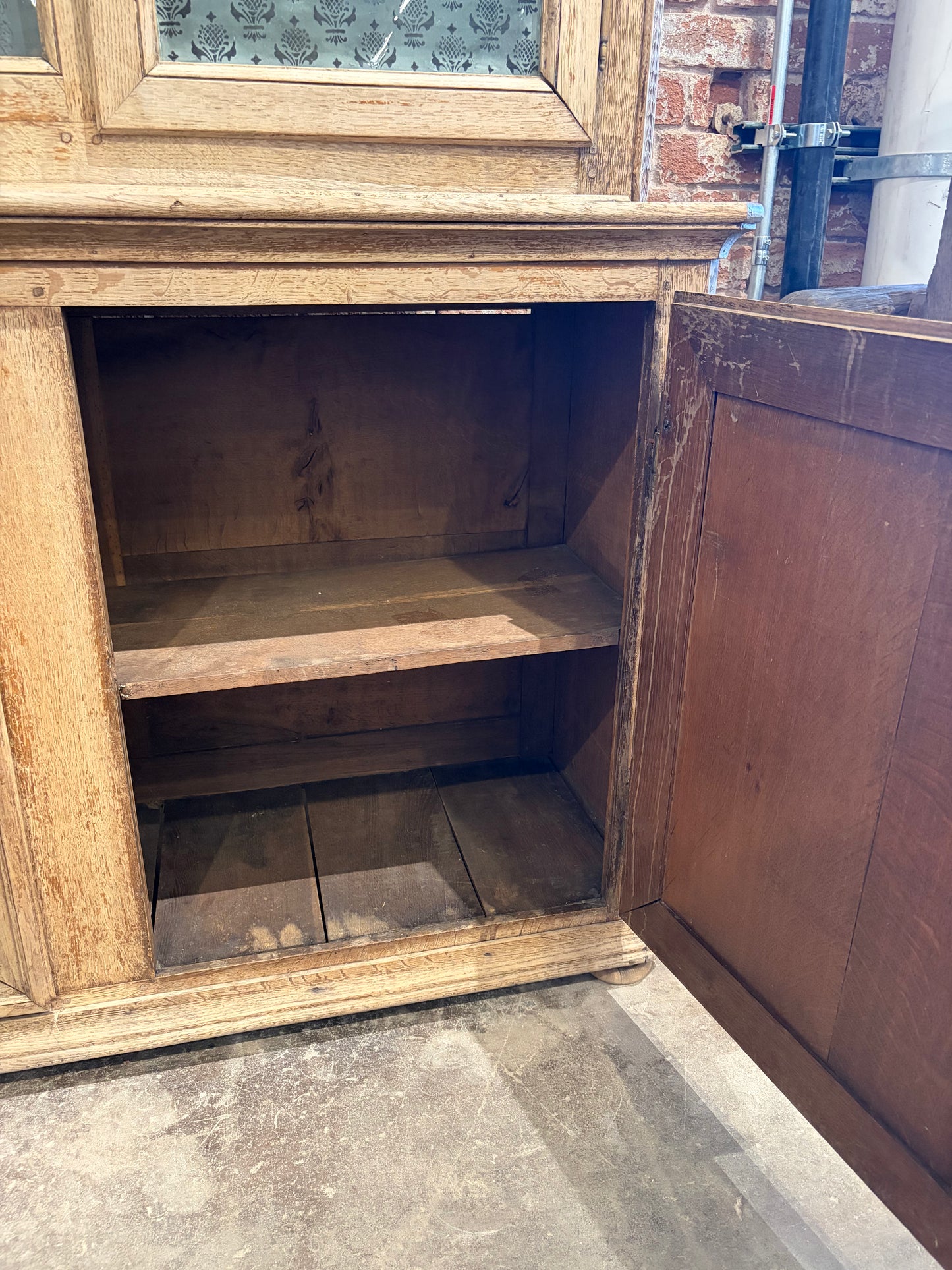 Bleached French Antique Display Cabinet