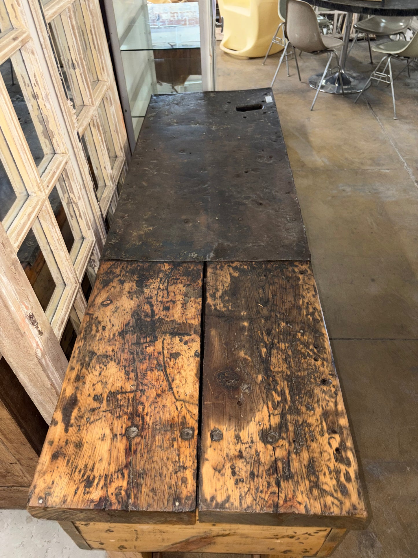 Stripped Antique Work Table