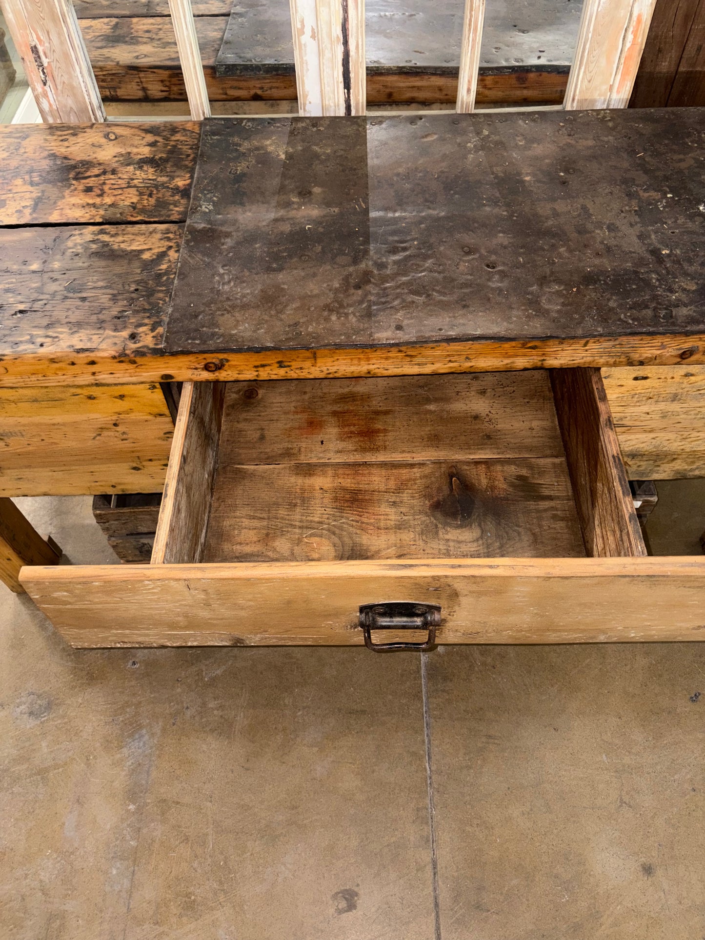 Stripped Antique Work Table