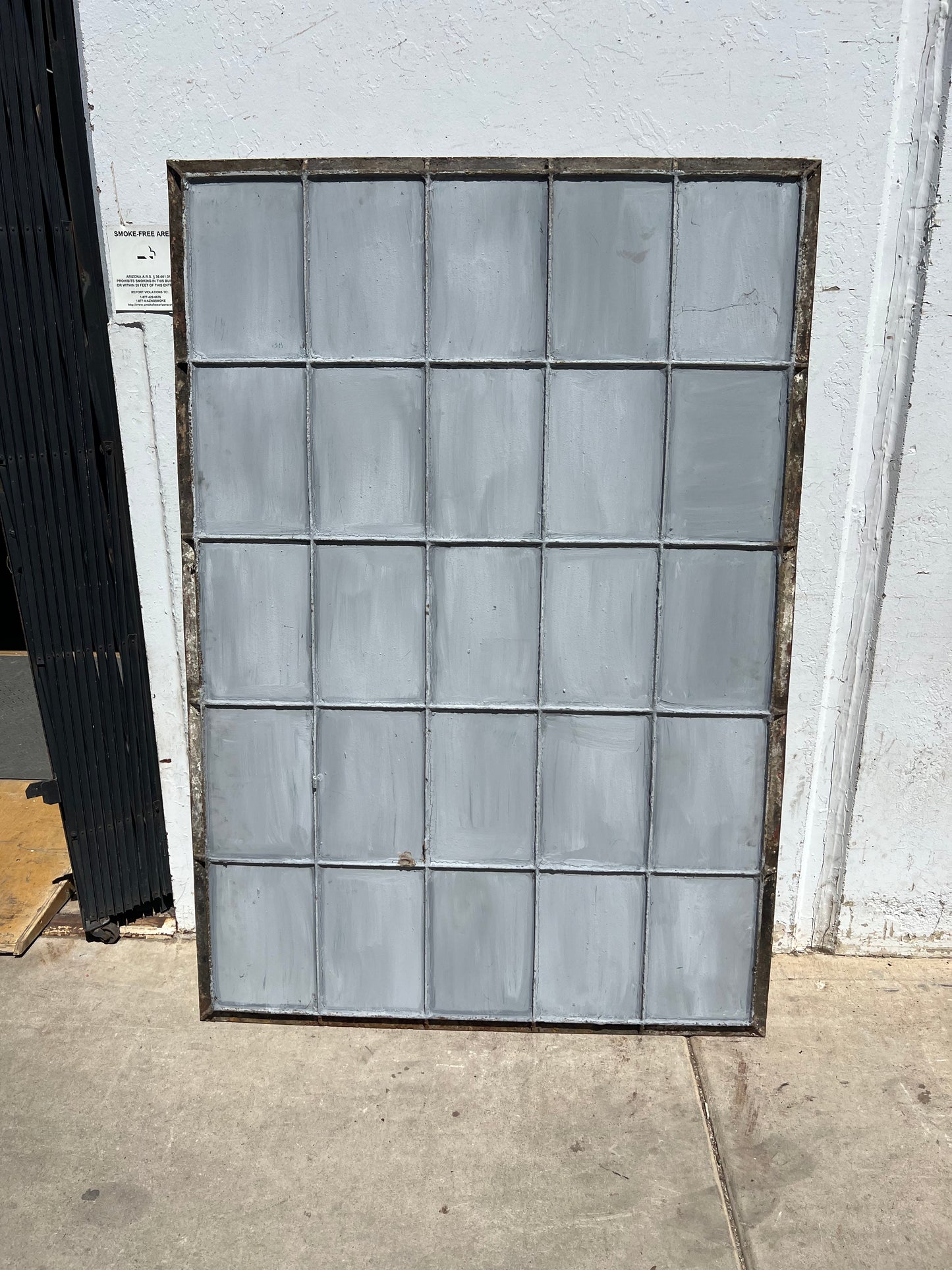 Iron Factory Window Mirror w/25 Panes