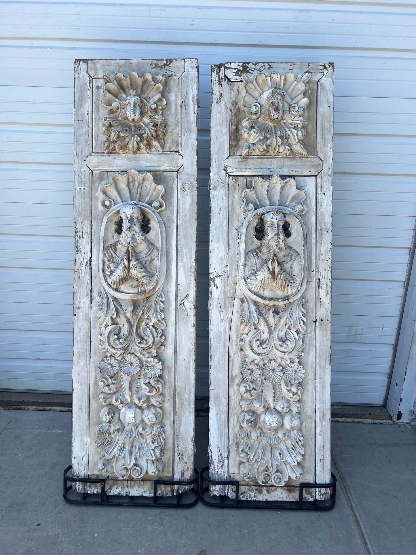 Pair of 18th C. Spanish Doors with Custom Stands