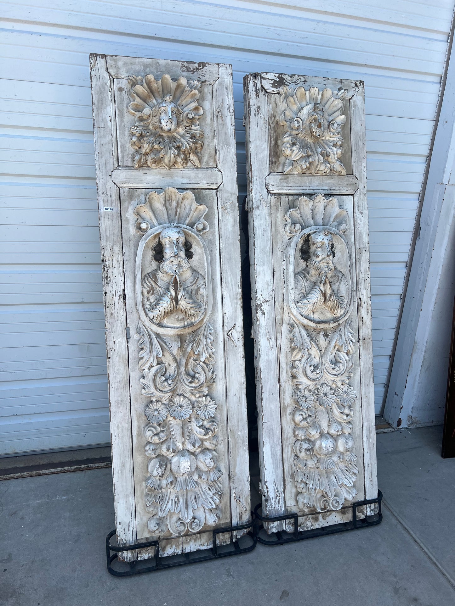 Pair of 18th C. Spanish Doors with Custom Stands