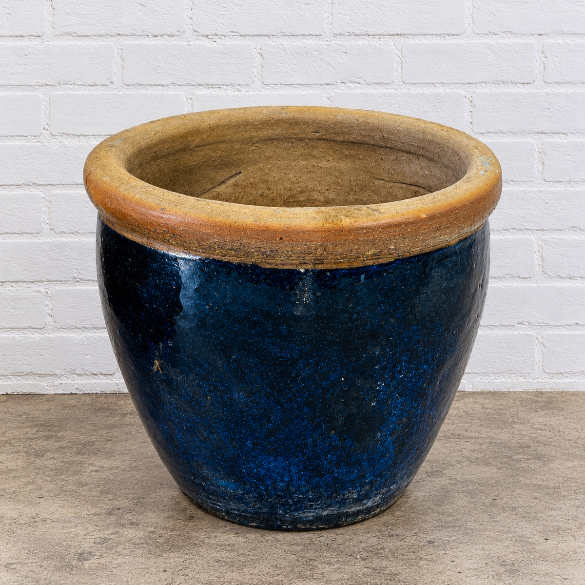 Rustic Navy Ceramic Planter