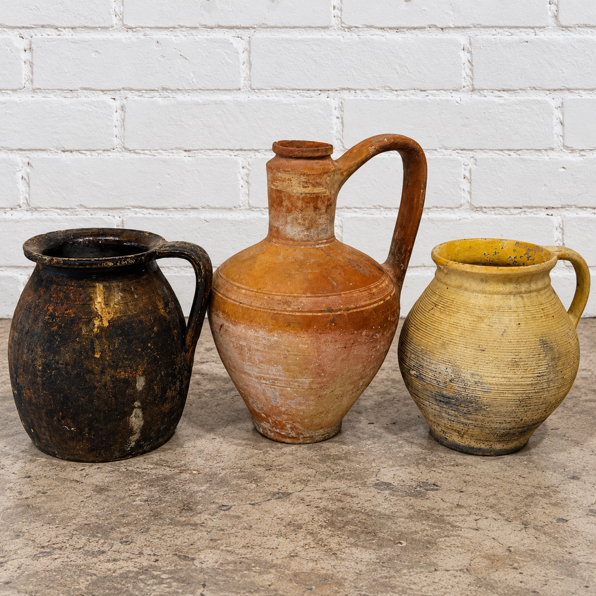 Vintage French Provincial Rustic Pottery Jug