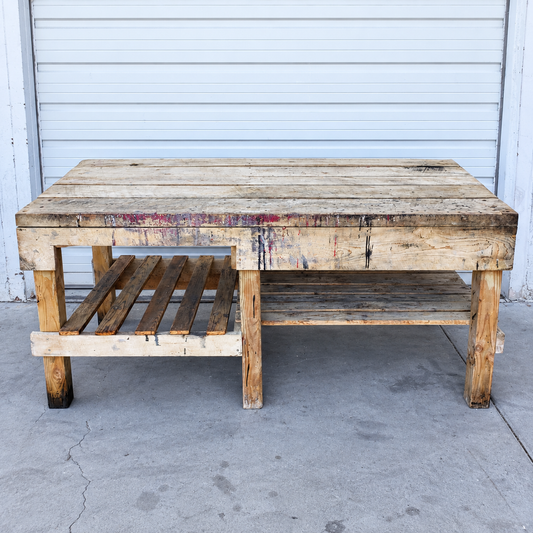 Stripped Oak Work Table