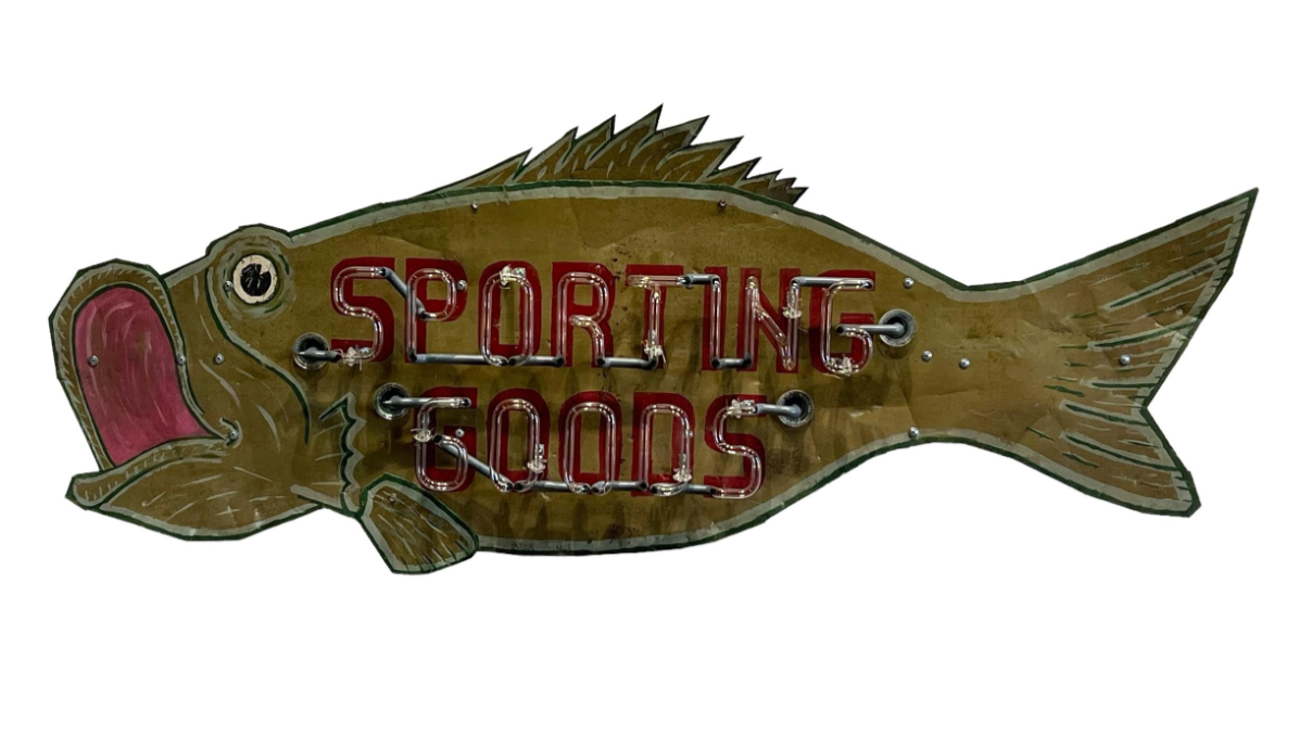 “Sporting Goods” Neon Fish Sign