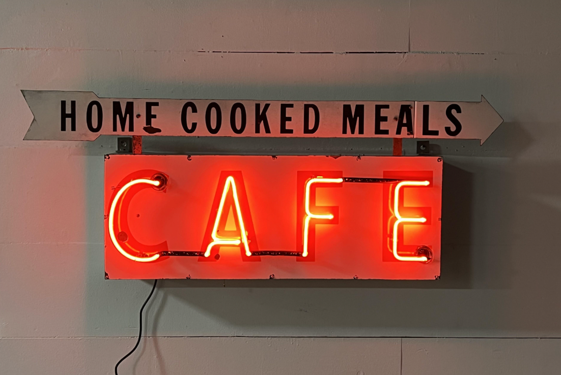 Home Cooked Meals Cafe Neon Sign (WORKS)