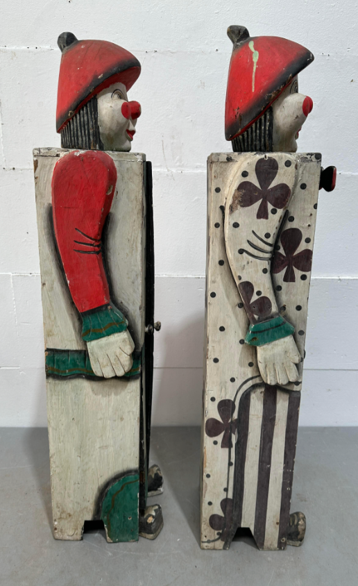 Pair of Folk Art Clown Cabinets