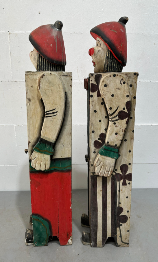 Pair of Folk Art Clown Cabinets