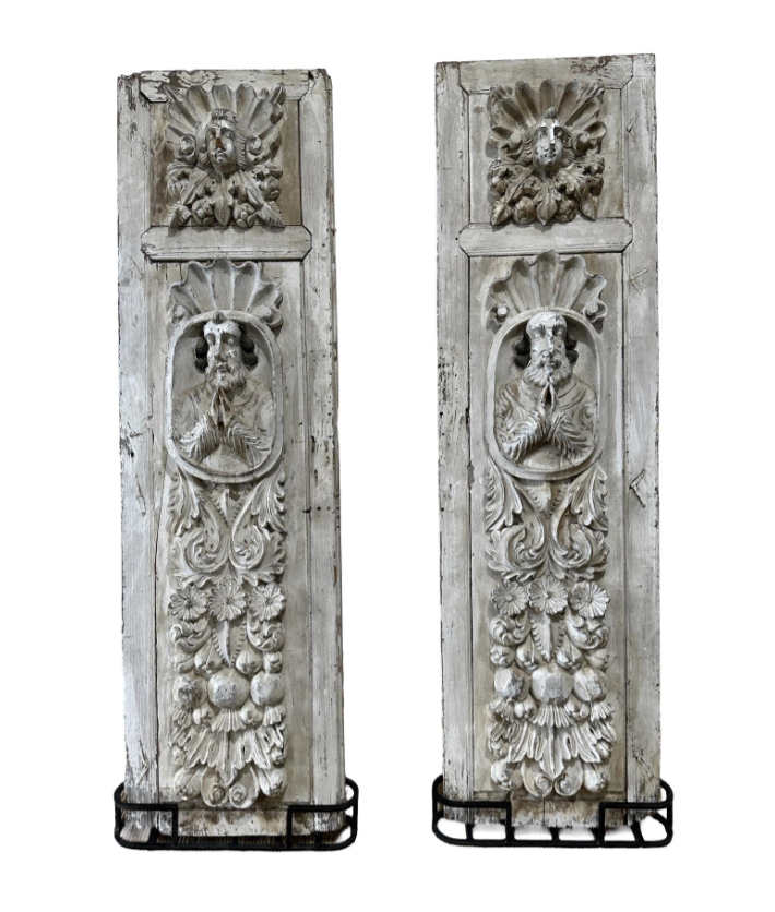 Pair of 18th C. Spanish Doors with Custom Stands