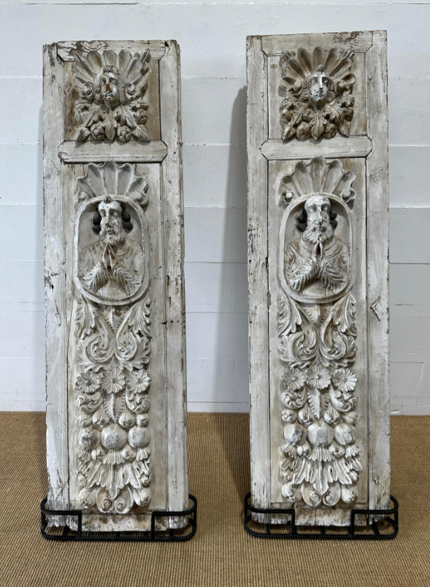 Pair of 18th C. Spanish Doors with Custom Stands