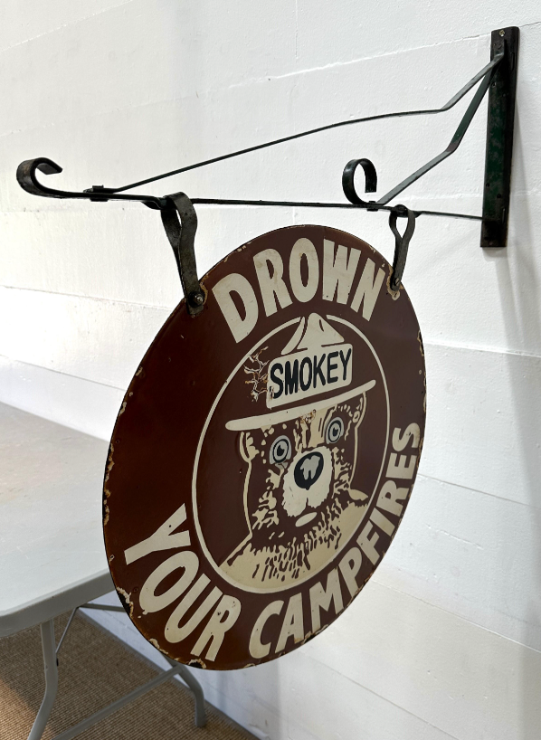 Double-Sided “Smokey The Bear” Sign on Bracket