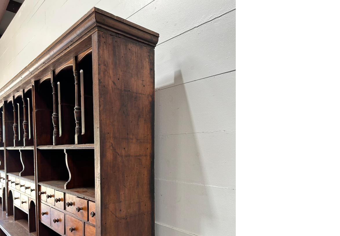 19th C. 2-Piece Haberdashery Cabinet