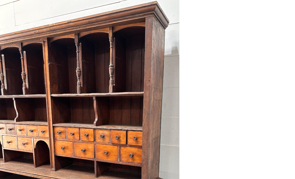 19th C. 2-Piece Haberdashery Cabinet