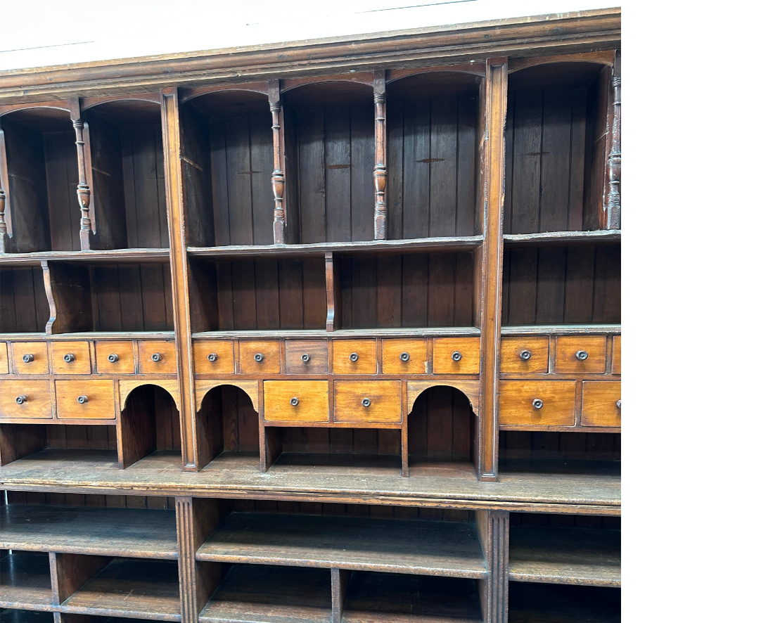 19th C. 2-Piece Haberdashery Cabinet