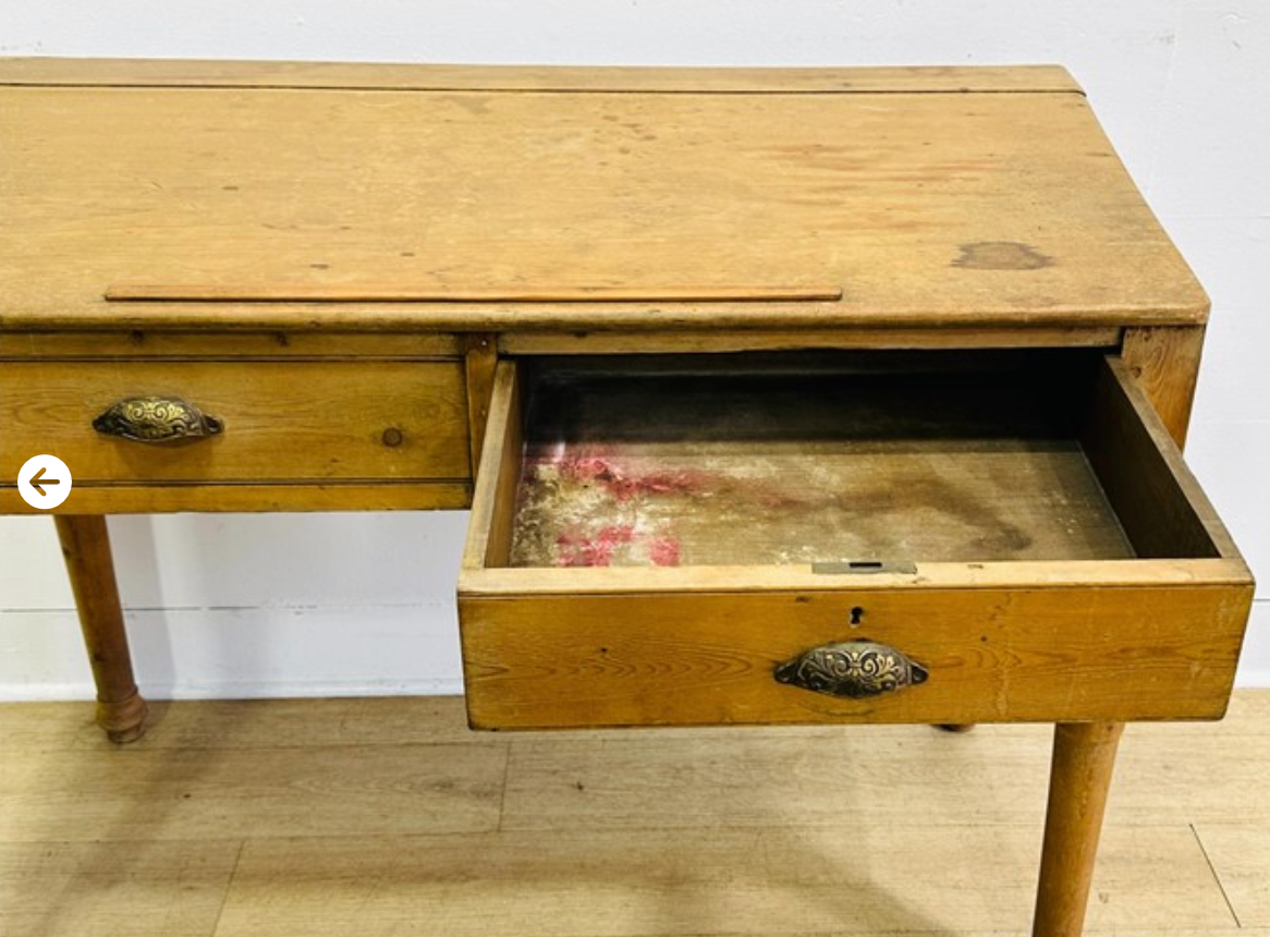 Slant Top Work Desk w/ Drawer
