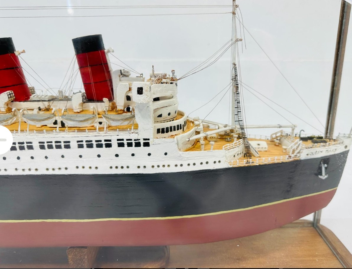 The Queen Mary in Glass Case