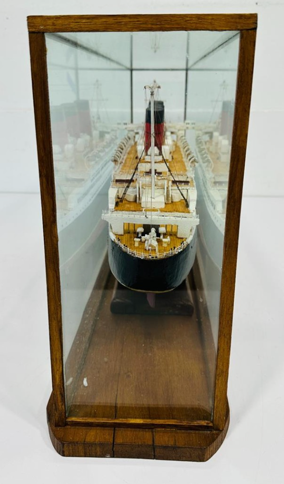 The Queen Mary in Glass Case