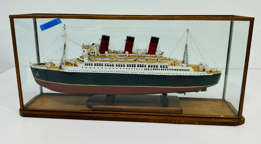 The Queen Mary in Glass Case