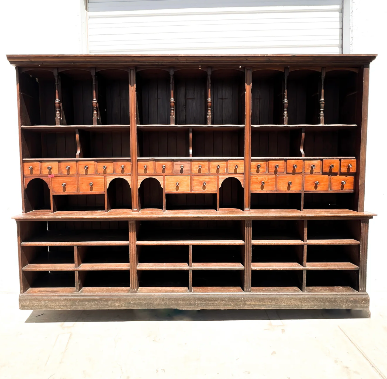 19th C. 2-Piece Haberdashery Cabinet