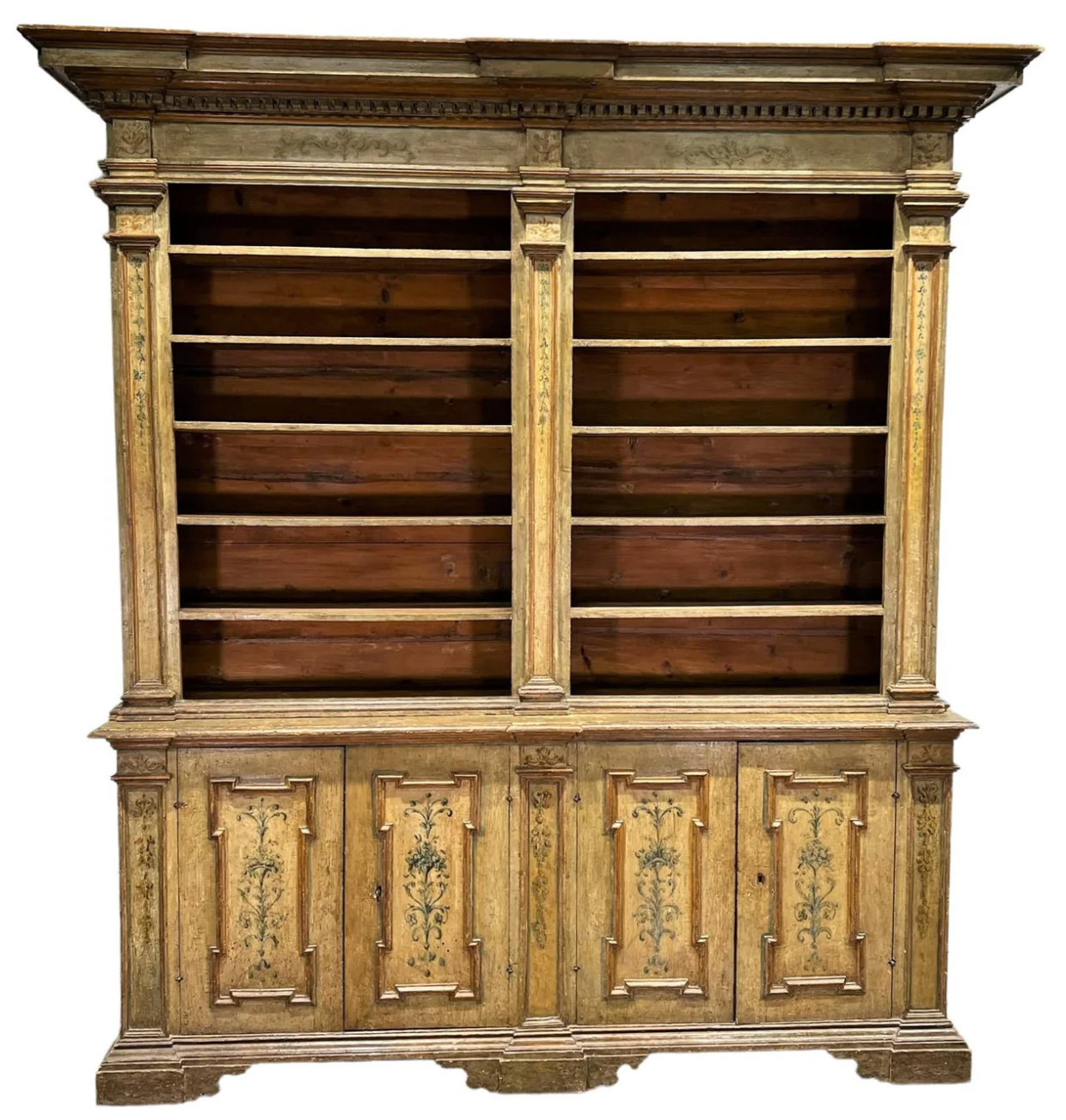 18th C. Italian Painted Antique Display Cabinet