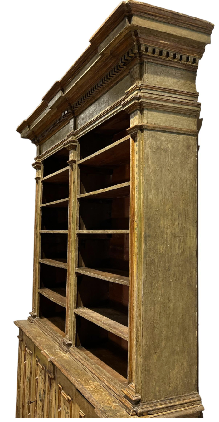 18th C. Italian Painted Antique Display Cabinet