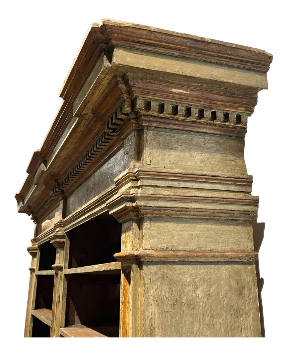 18th C. Italian Painted Antique Display Cabinet