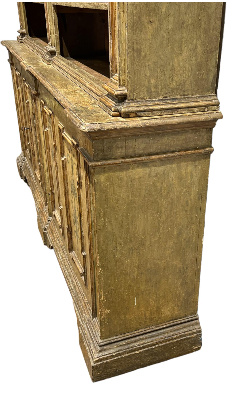18th C. Italian Painted Antique Display Cabinet