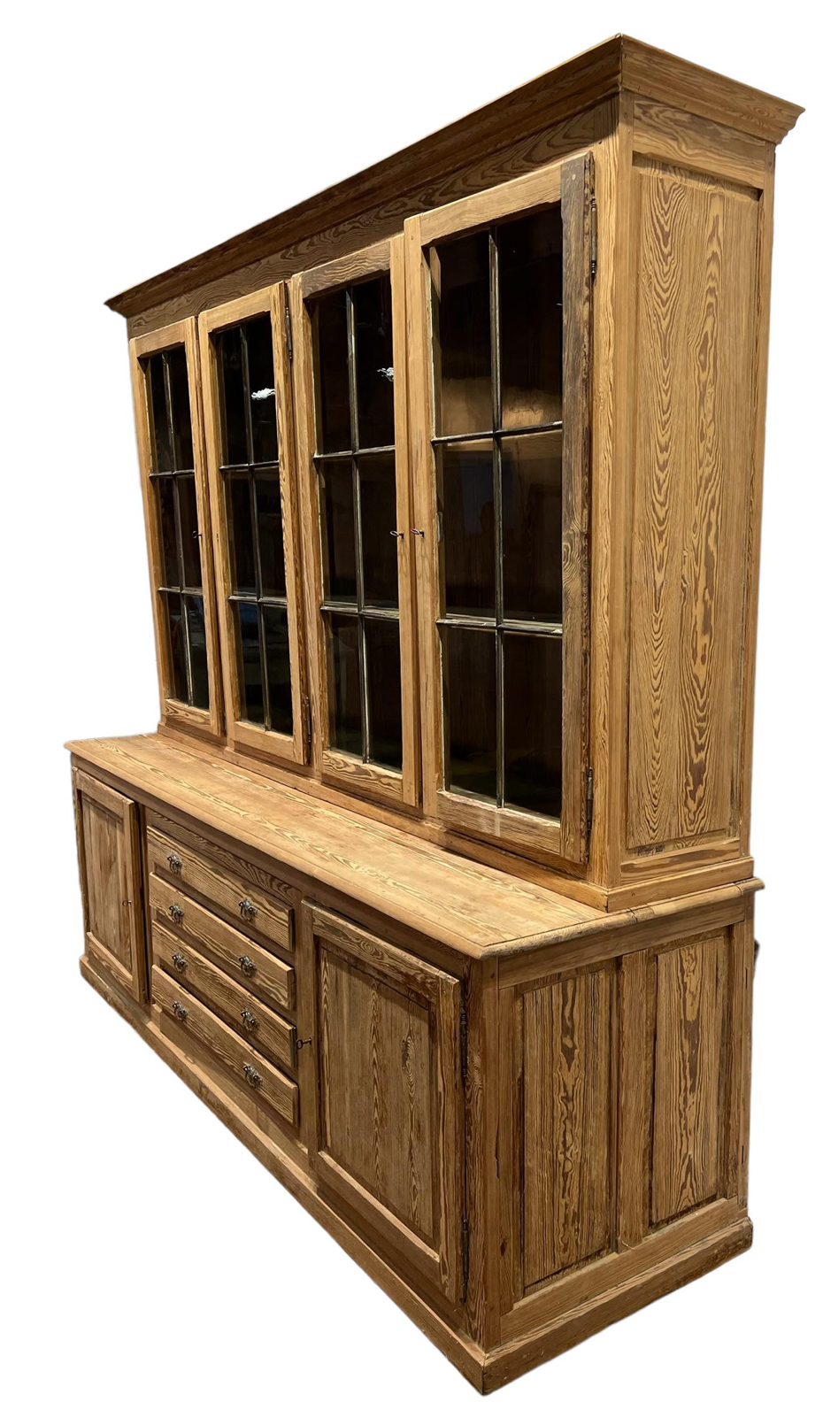 French Bleached Two Piece Store Display Cabinet