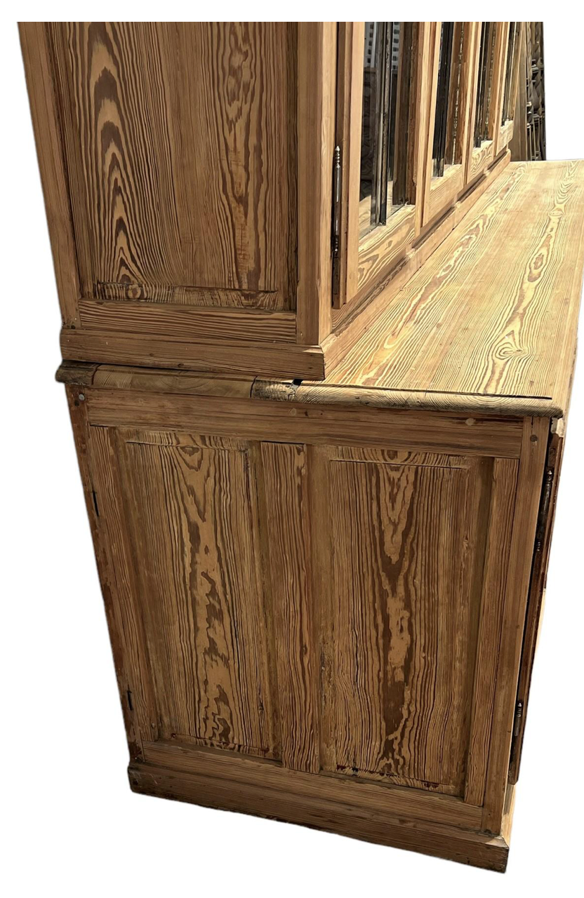 French Bleached Two Piece Store Display Cabinet