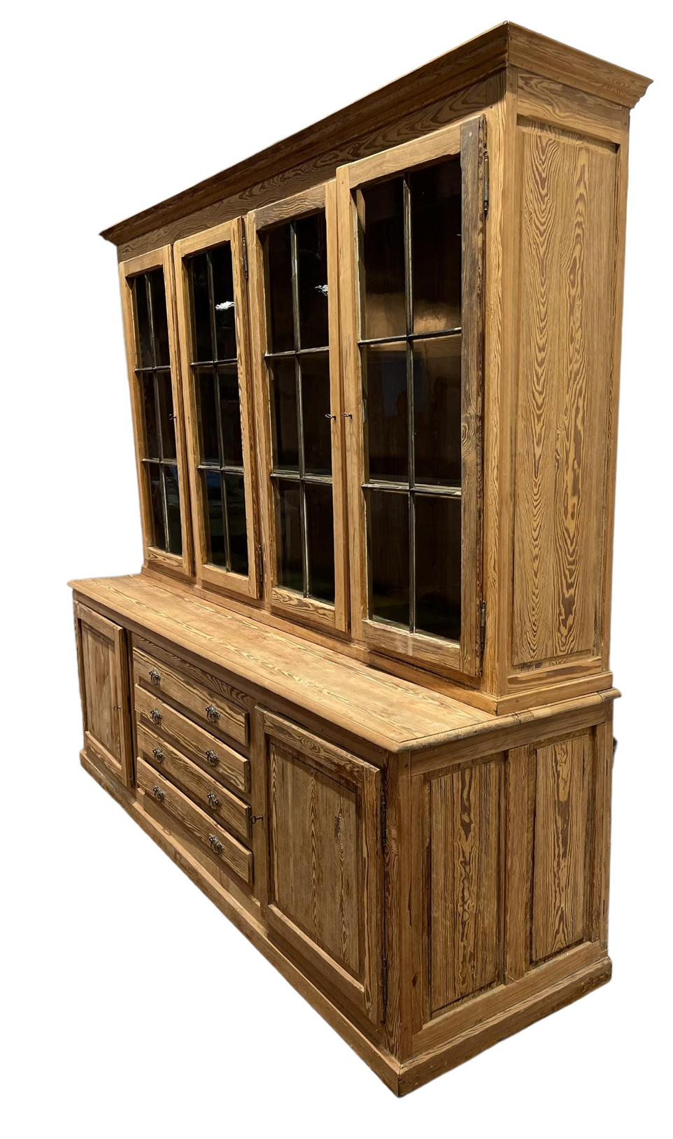 French Bleached Two Piece Store Display Cabinet