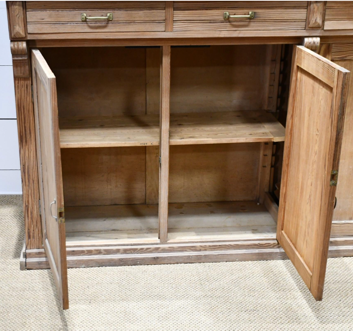 French Two Piece Antique Retail Display Cabinet