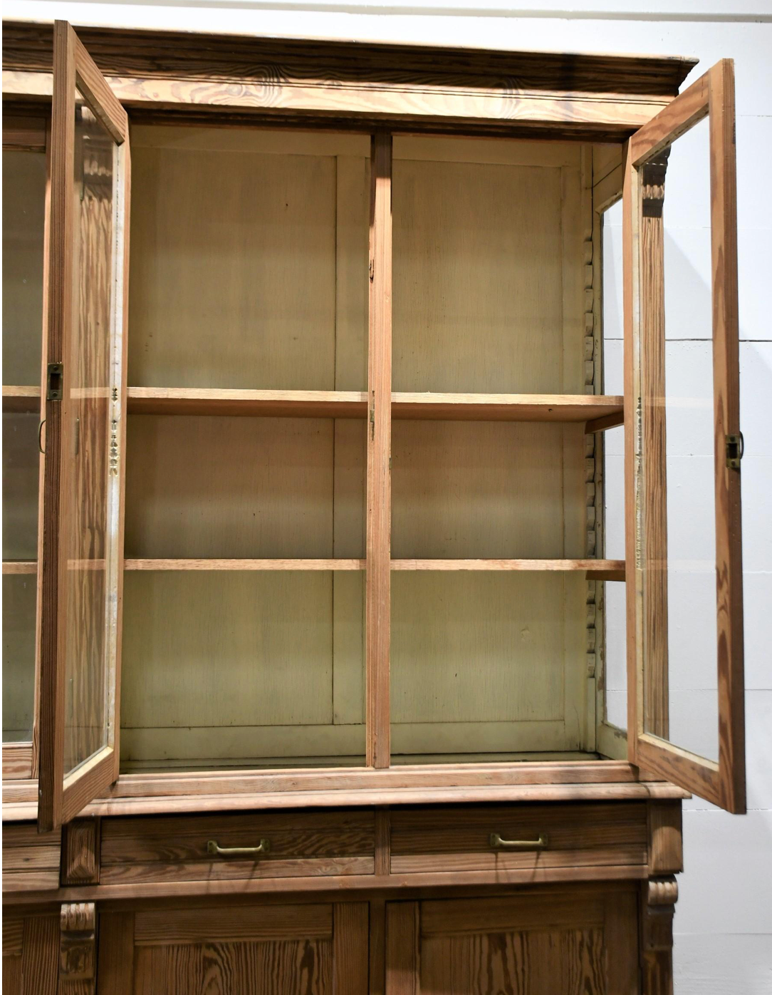French Two Piece Antique Retail Display Cabinet