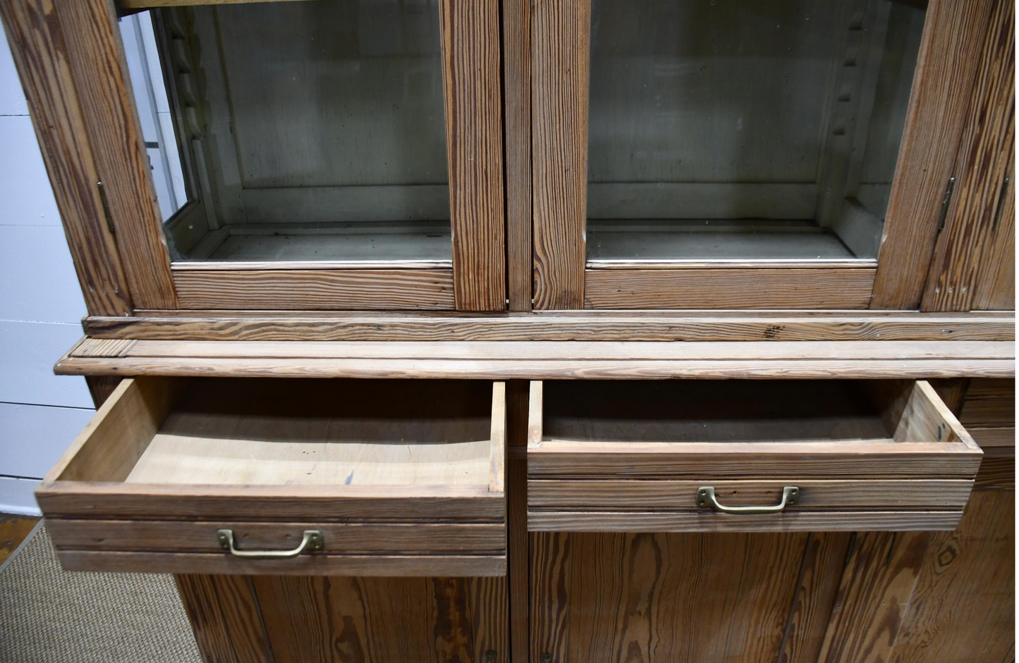 French Two Piece Antique Retail Display Cabinet