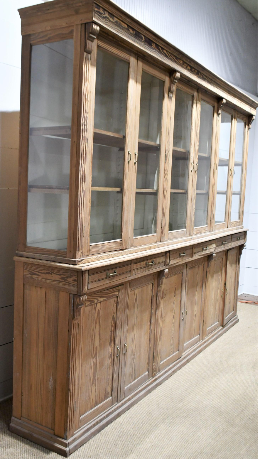 French Two Piece Antique Retail Display Cabinet