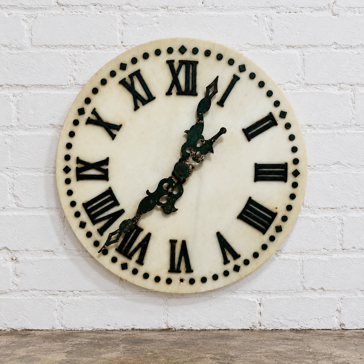 Marble Clock w/ Metal Hands