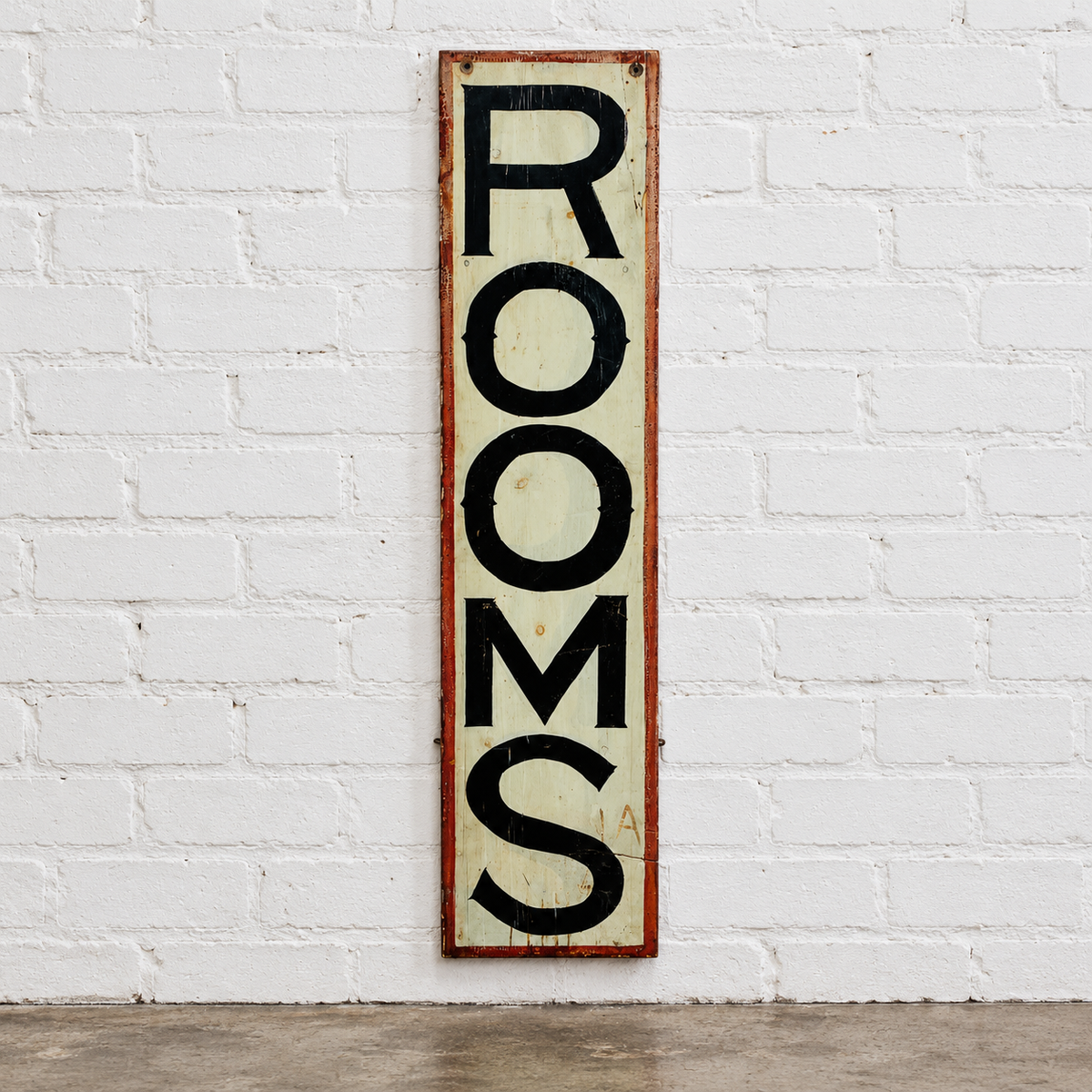 Vintage Wooden Painted "Rooms" Sign
