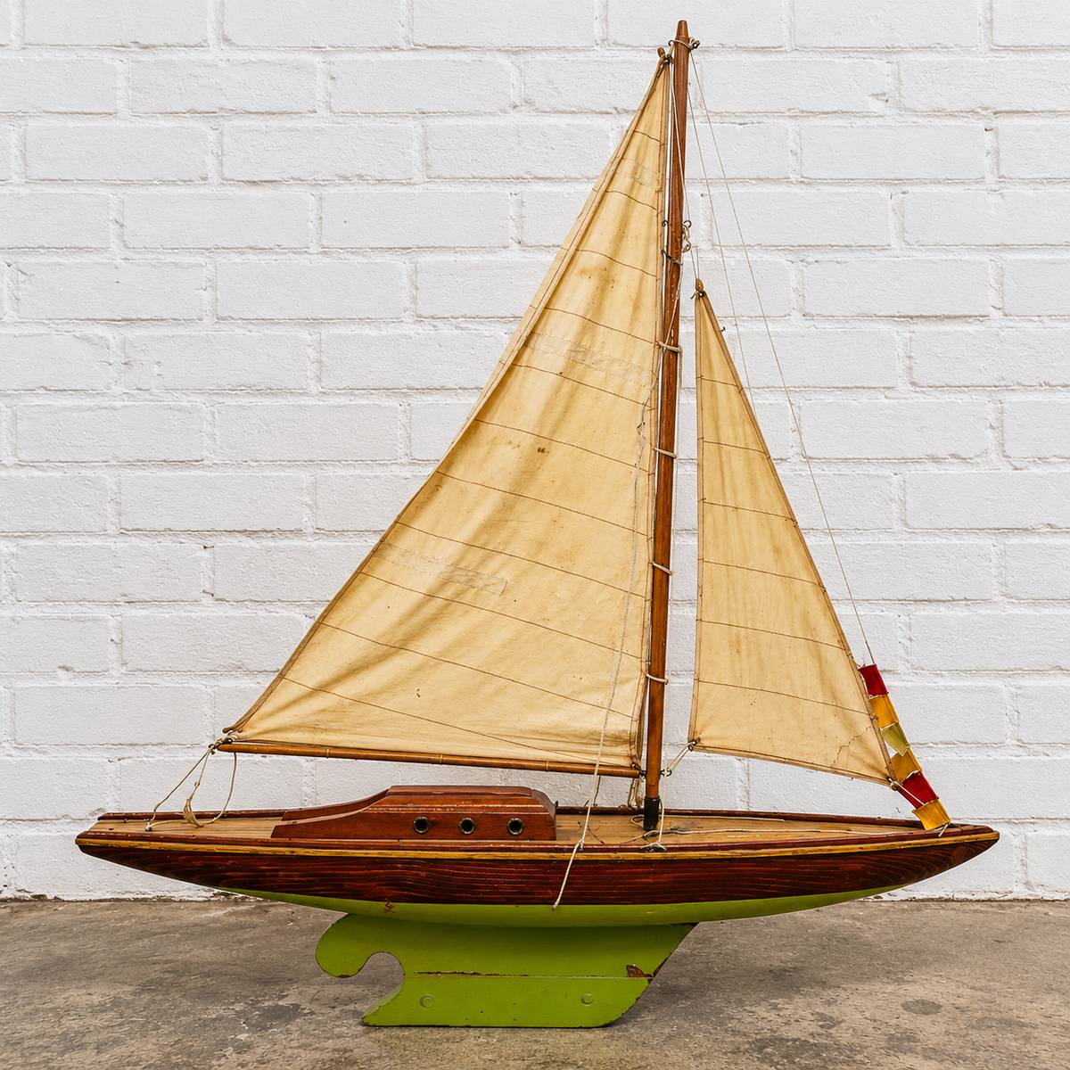 Metal & Wood Pond Boat Model