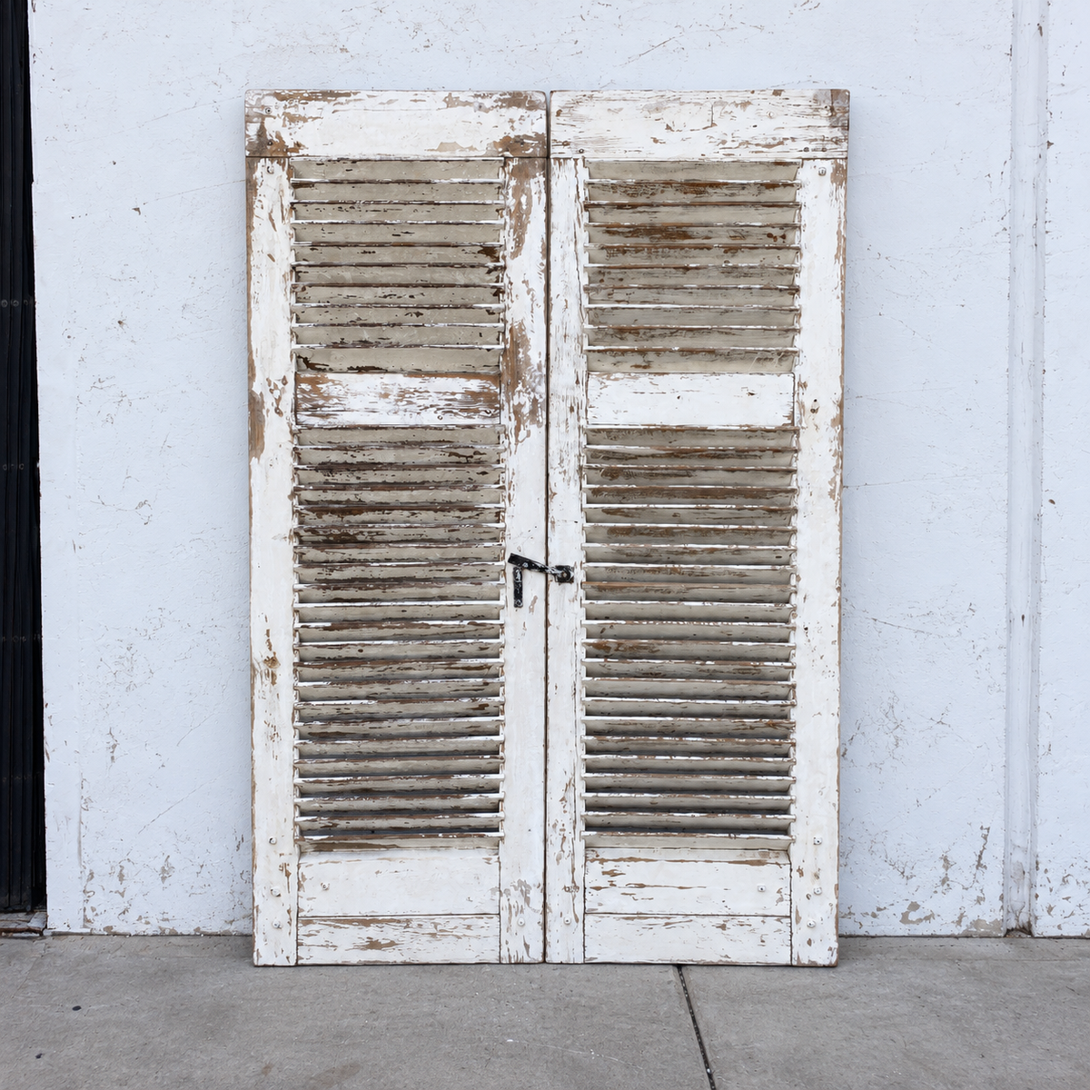 Pair of Medium White Painted Shutters