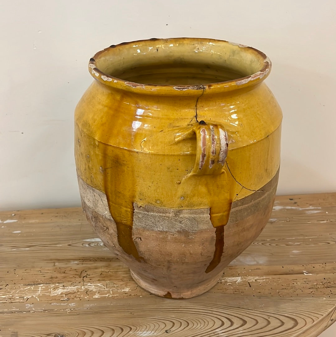 Large Yellow French Confit Pot